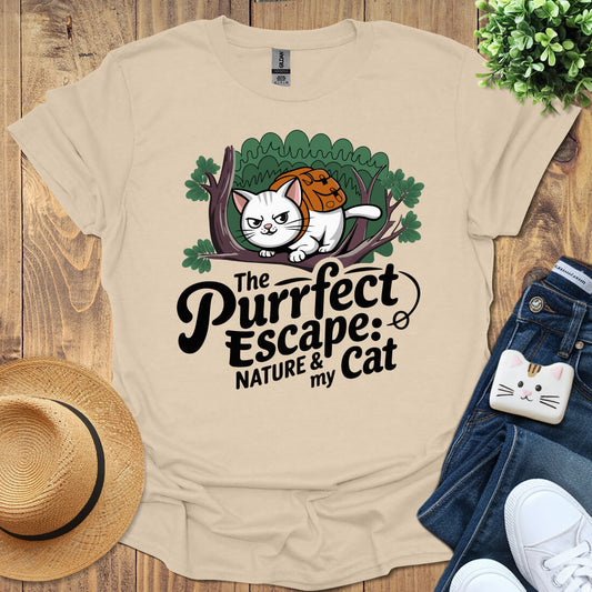 The Purrfect Escape Nature And My Cat T-Shirt