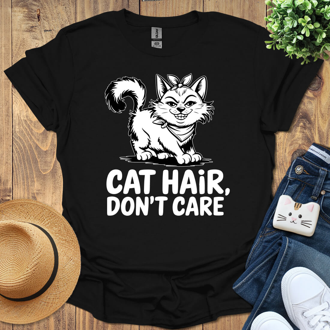 Cat Hair Don't Care T-Shirt