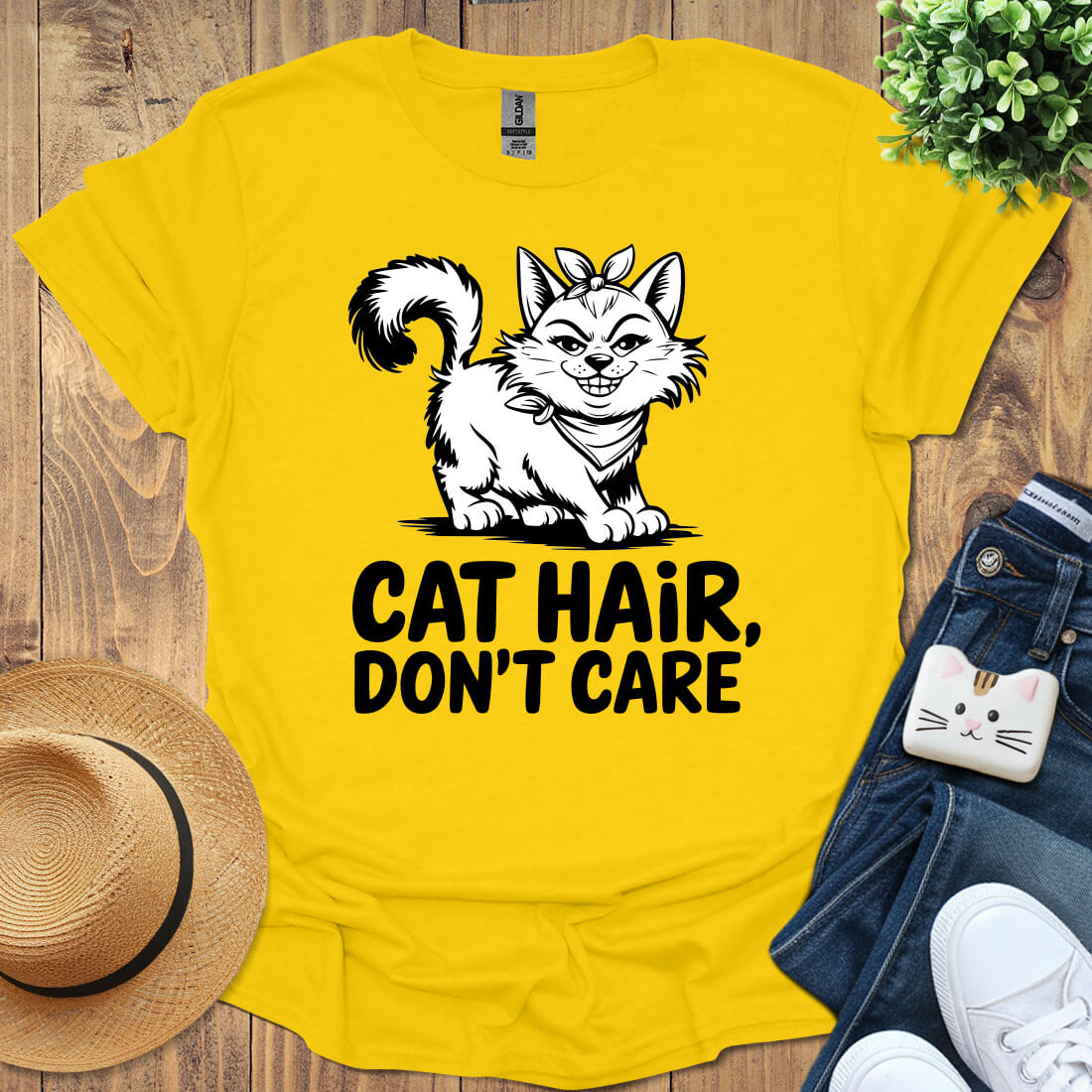 Cat Hair Don't Care T-Shirt