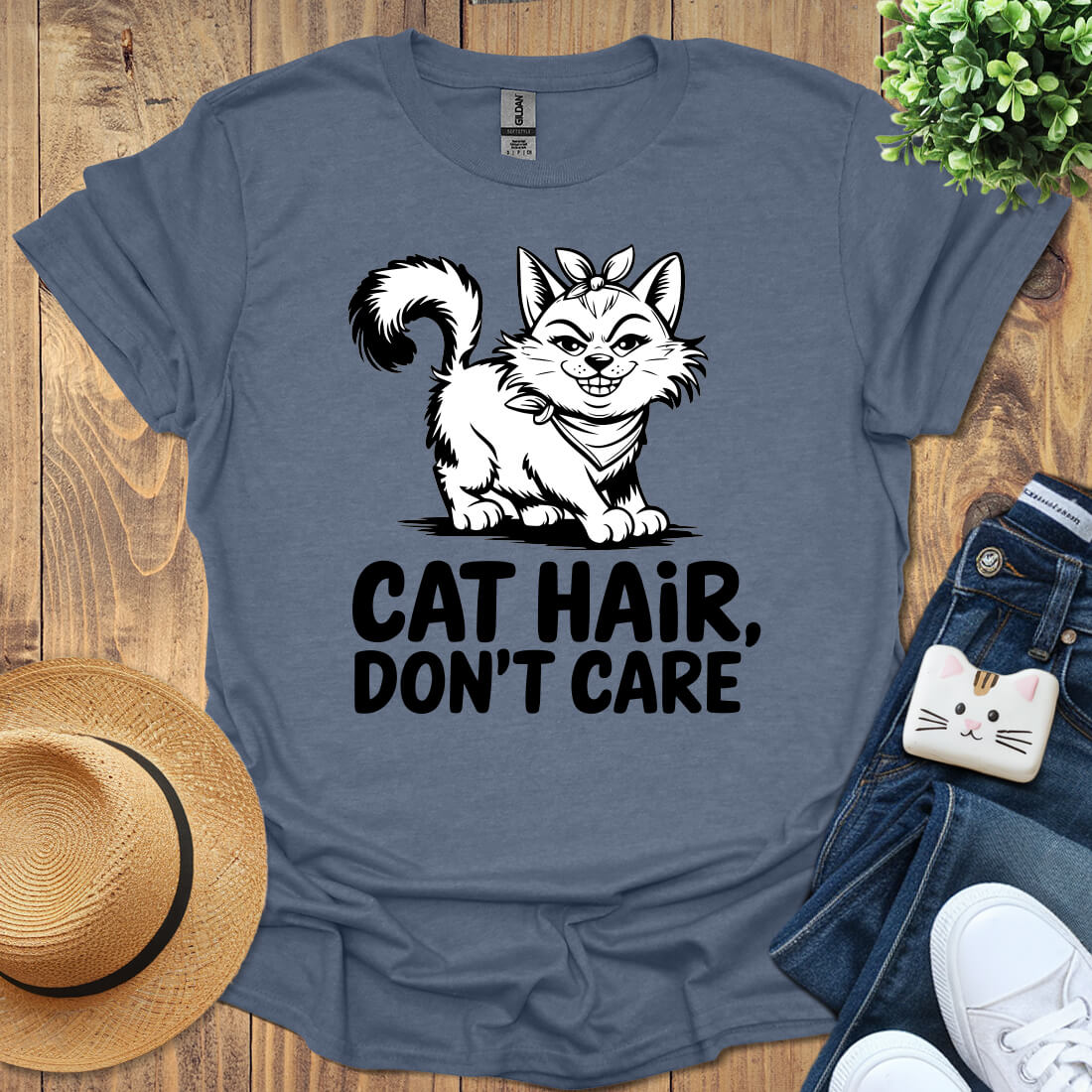 Cat Hair Don't Care T-Shirt