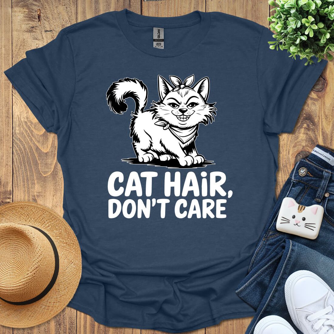 Cat Hair Don't Care T-Shirt