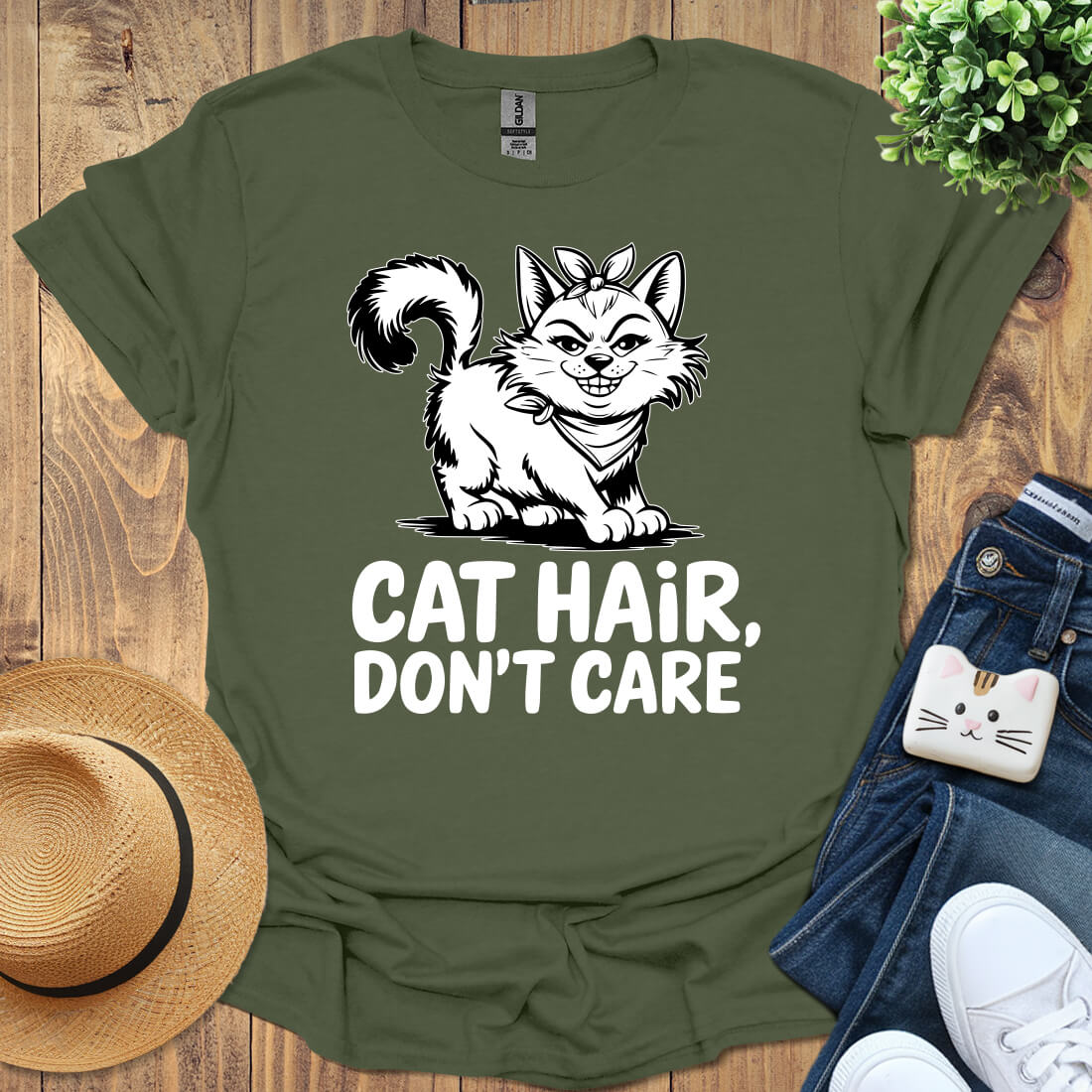 Cat Hair Don't Care T-Shirt