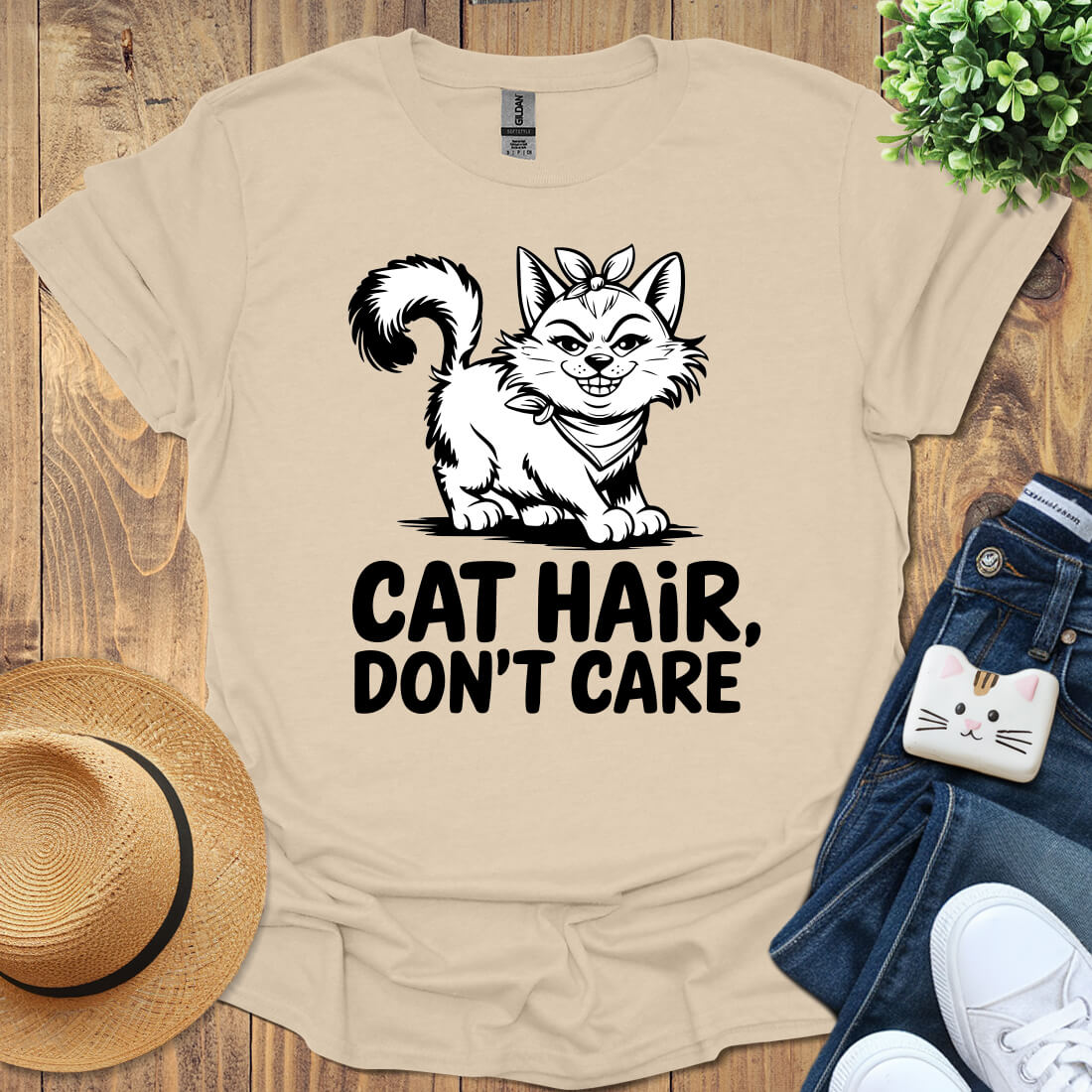 Cat Hair Don't Care T-Shirt