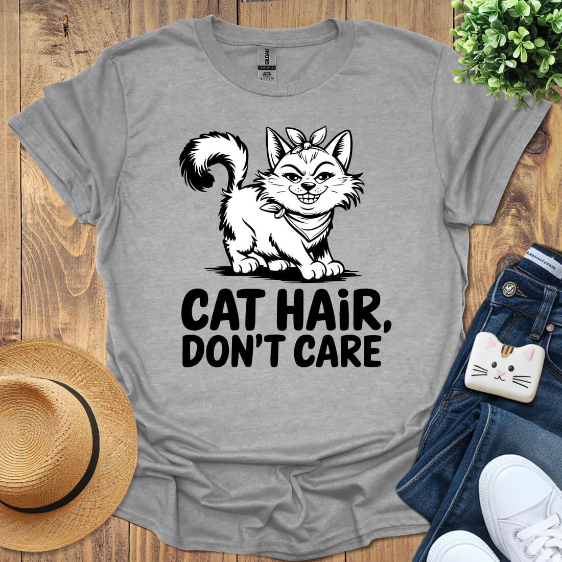 Cat Hair Don't Care T-Shirt