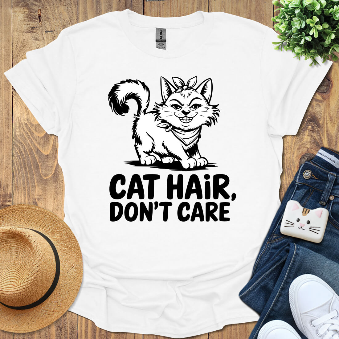 Cat Hair Don't Care T-Shirt